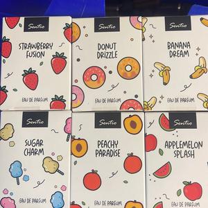 New 2025 Fun SWEET TEMPTATIONS - 6 x 15 ml Favourite Scent Perfumes - Strawberry, Fusion, Doughnut, Drizzle, Banana Dream, Sugar Charm, Peachy, Paradise, Apple Melon Splash