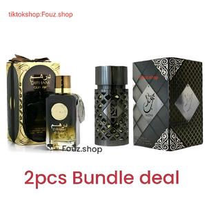 Jazzab Silver and Dirham Oud Perfume Set - 100ml Each, Long-Lasting Arabian Oudy Fragrances