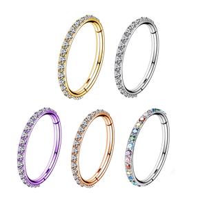 Oufer 18G Nose Hoop CZ 316L Stainless Steel Daily Wear Elegance Sparkle Cubic Zirconia Hoop Ring for Casual Formal Occasions