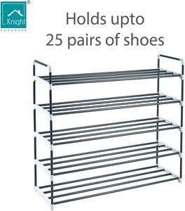5 Tier Shoe Stand Storage Organiser Rack Metal Heavy Duty Compac Space Save