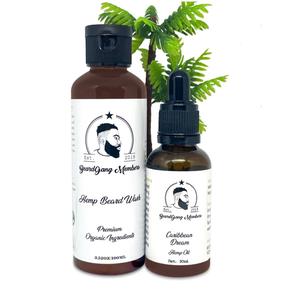 BGM Hemp Beard Wash & Oil Set for Men's Hair Care - Cleansing, Nourishing, Hydrating & Moisturizing