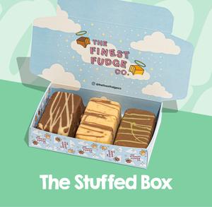 The Stuffed Box, contains Pistachio, Biscoff & Nutella Fudge Blocks