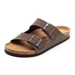 FITORY Men’s Summer Sandals,Arch Support Slides with Adjustable Buckle Straps and Cork Footbed,Fashion Casual Flat Slippers For Summer Beach and Outdoor Walking