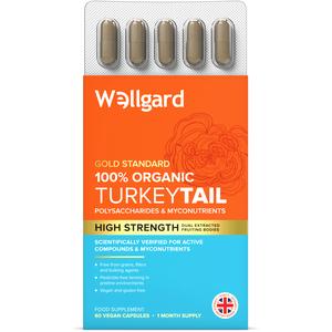 Wellgard Turkey Tail Supplement, Organic Turkey Tail Mushroom Capsules, 60 Vegan Capsules
