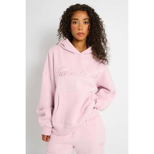 Kaiia Studio Script Logo Oversized Hoodie Pink Chai