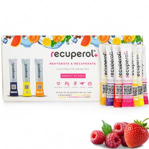 Recuperol Electrolytes Powder, Low-Calorie Hydration, Electrolyte Sachets for Daily Hydration, Exercise, Partying & Travel