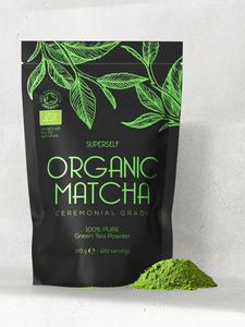 SuperSelf Organic Matcha - Ceremonial Grade Green Tea Powder - 120g (120 servings) - Premium 100% Pure - Vegan Traditional Beverage for Latte UK Mixed Nata