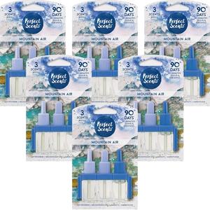 6 x Perfect Scents 3 Scents Refill Mountain Air Scented Home Air Freshener-Compatible with Febreze/Air Wick 3volution Plug Up To 90 Days Scent* 2in1 Eliminates Odours 20ml Household Scented Fragrance Aroma 6 Pack Super Saver Deal*Exclusive Scents