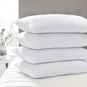 4 Duck & Goose Feather & Down Pillows - Hypoallergenic & Anti-Dust Mite - UK Standard Size (48x74cm)